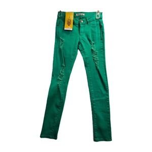 Emperial Jeans Womens‎ Junior Size 1 Distress Look Green